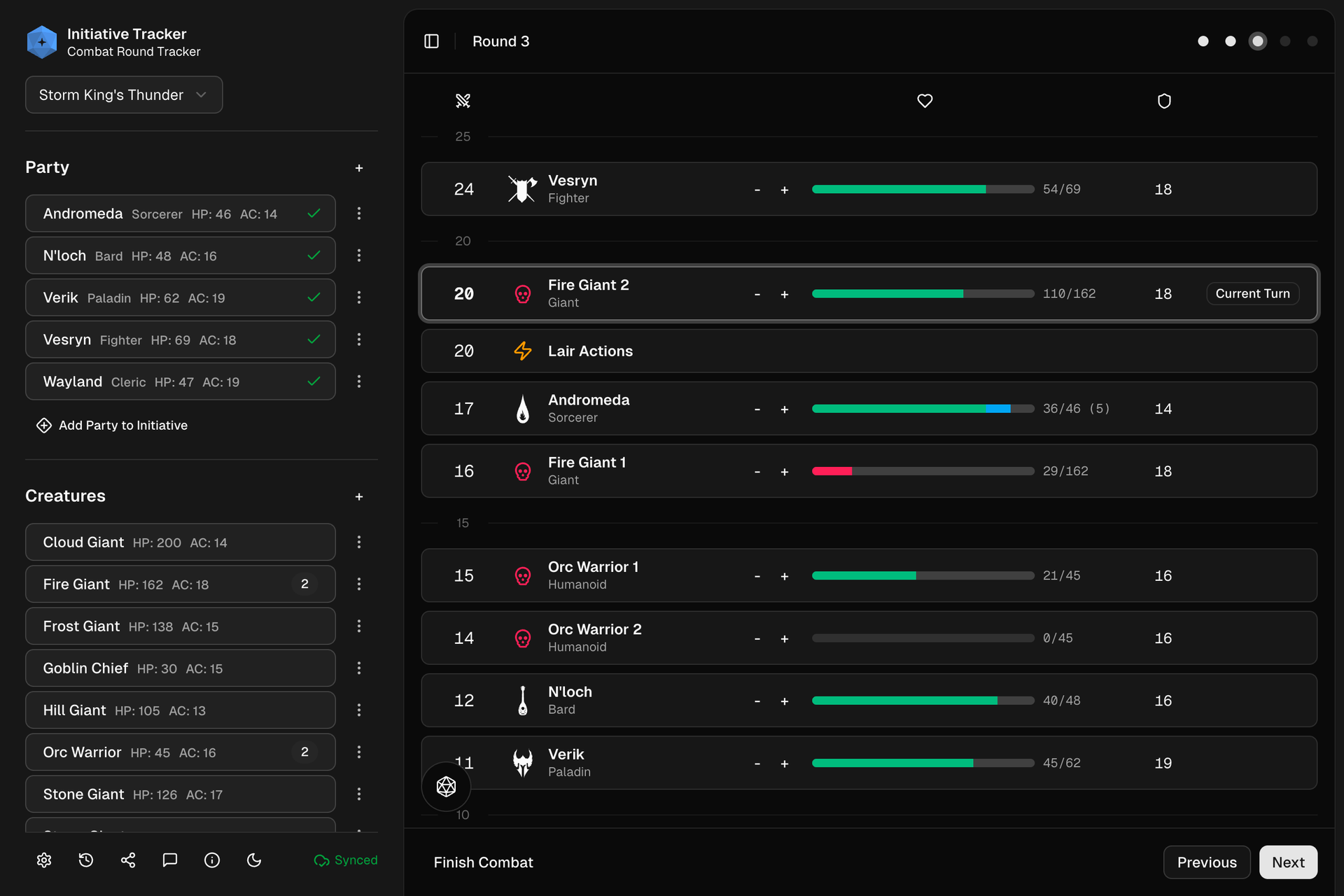 Initiative Tracker