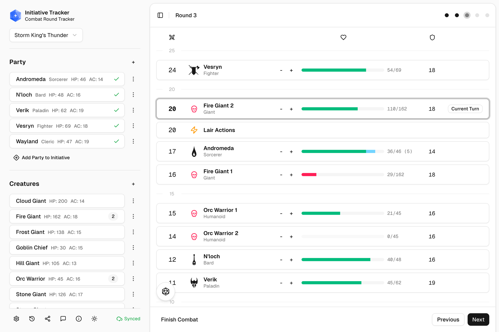 Initiative Tracker