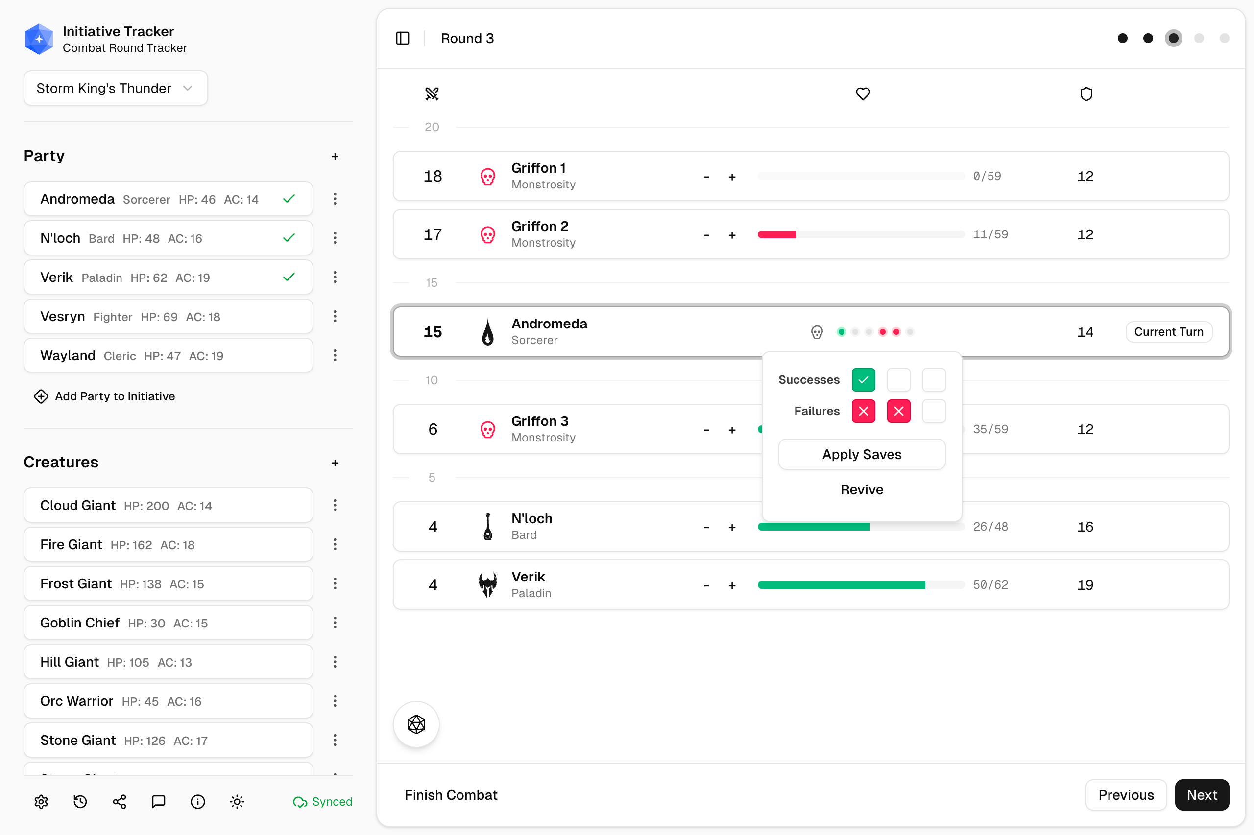 Effortless combat management