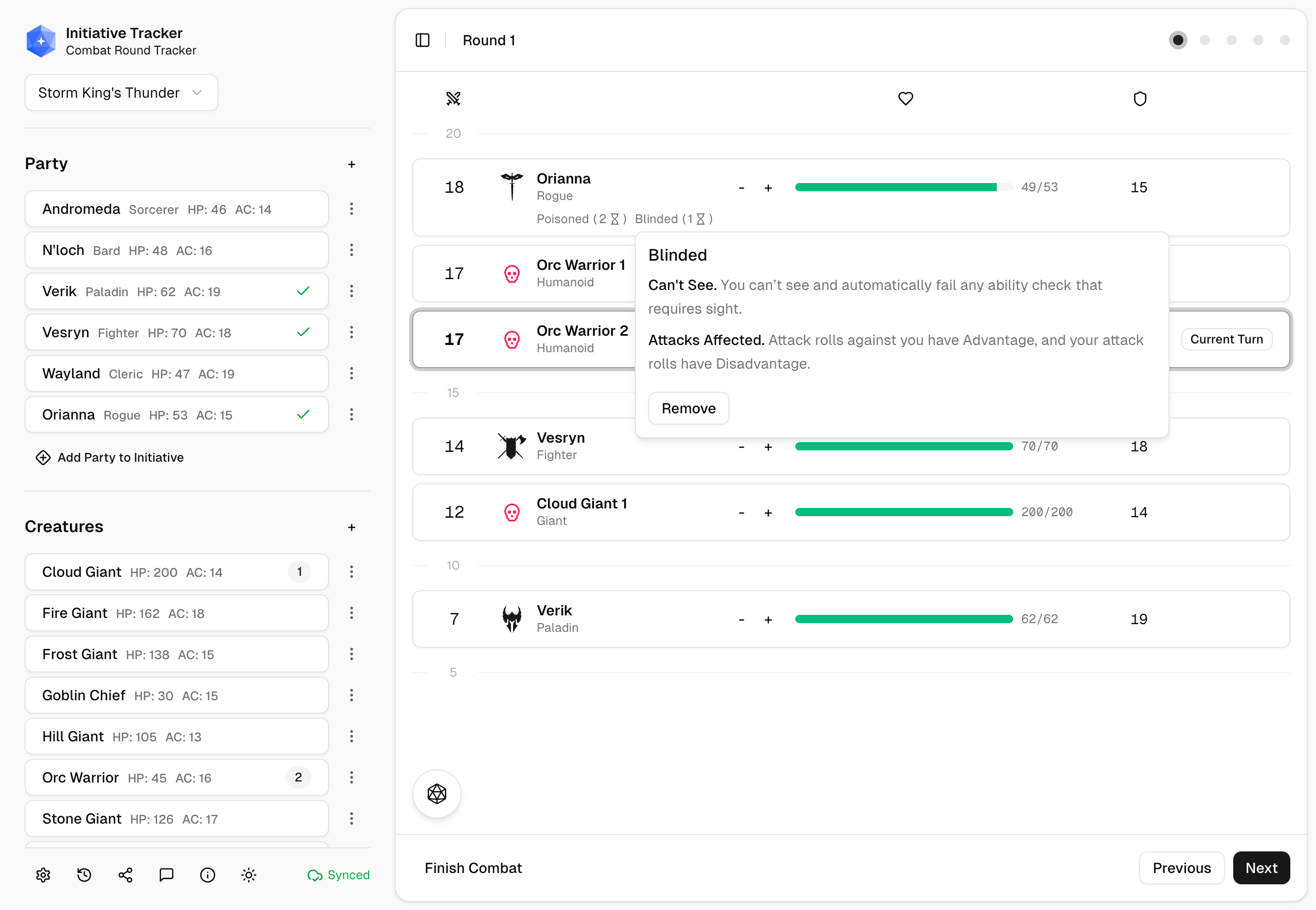 Condition descriptions